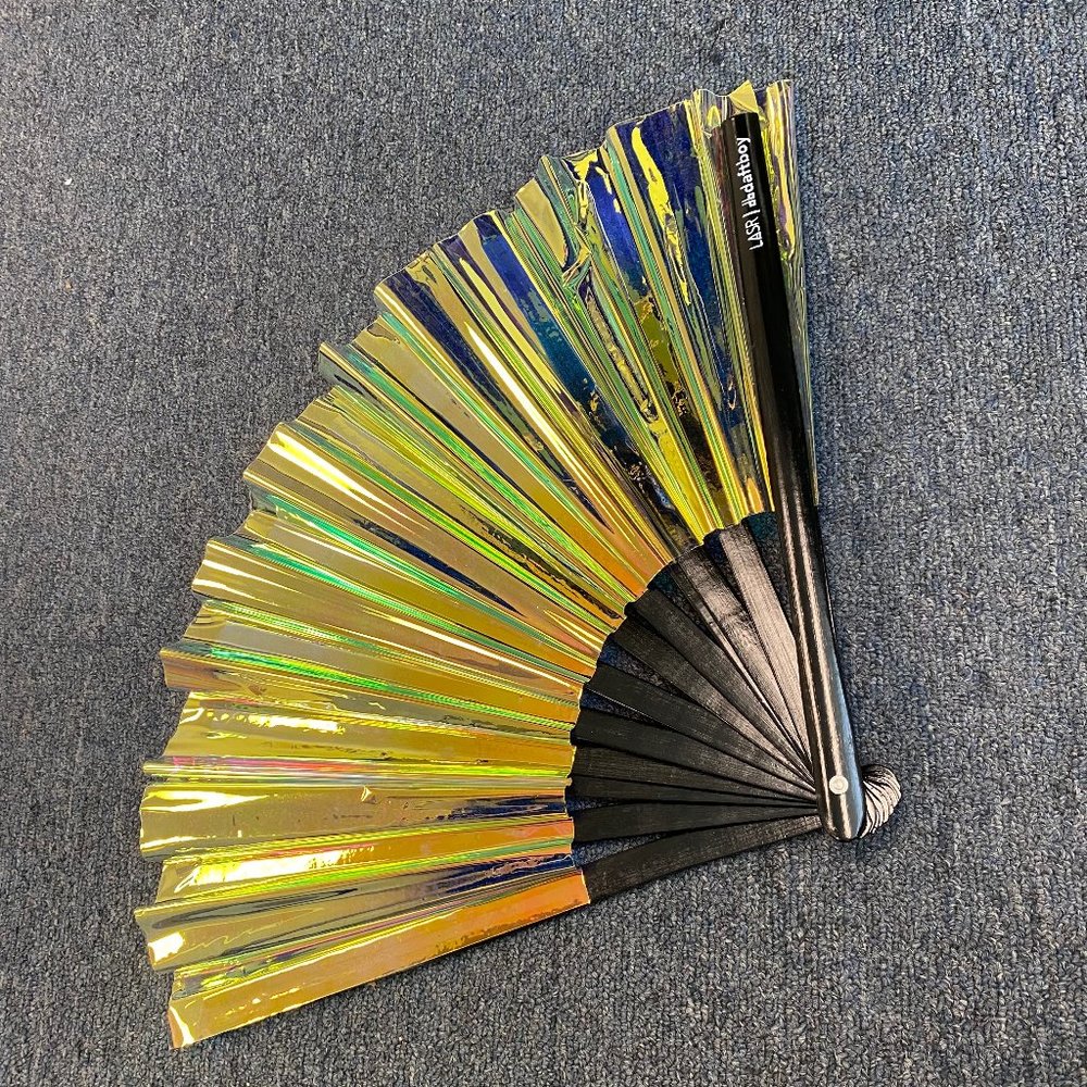 PRE-LOVED LASR - Warrior Iridescent Fluid Rave Fan- MISC010